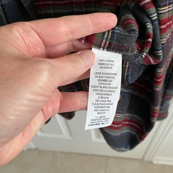 LL Bean Men's Scotch Plaid Flannel Shirt, Traditional Fit size X-LARGE tall - Picture 9 of 10